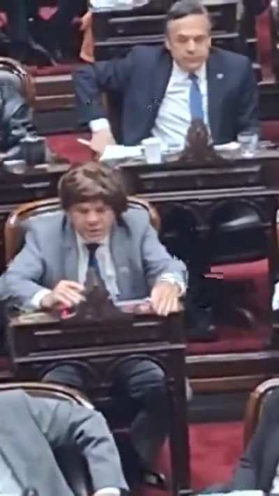 El jueves, el diputado Aldo Leiva de UP se puso una peluca para votar a favor del rechazo al veto presidencial