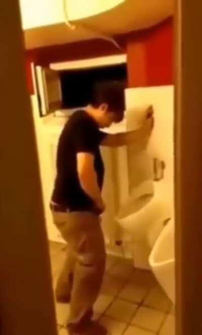 Trying to take a piss when totally pissed is a real challenge