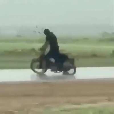 When you hit a banana peel in Mario Kart