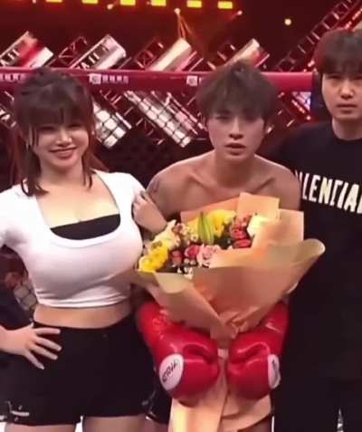 I guess it's a good thing he was holding that bouquet