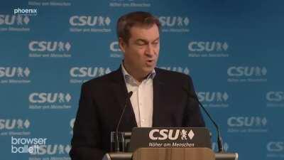 Das ungeschnittene Statement von Markus Söder zu Kanzlerkandidat Armin Laschet.