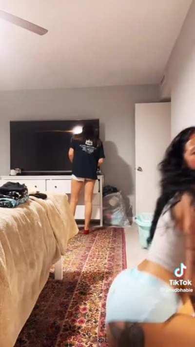Ass looks so phat in those booty shorts