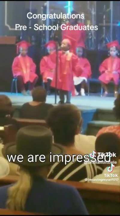 The best pre-school graduation speech I've ever heard.