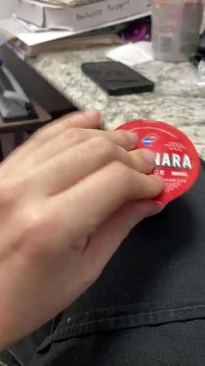 We got marinara dipping cups with no marinara in them