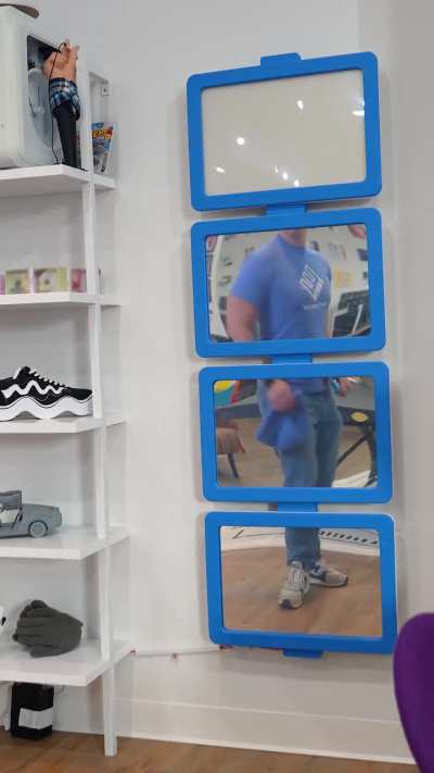 I make unnecessary things and today I built a mirror that lets you turn off the areas where you don’t want to look at yourself.x