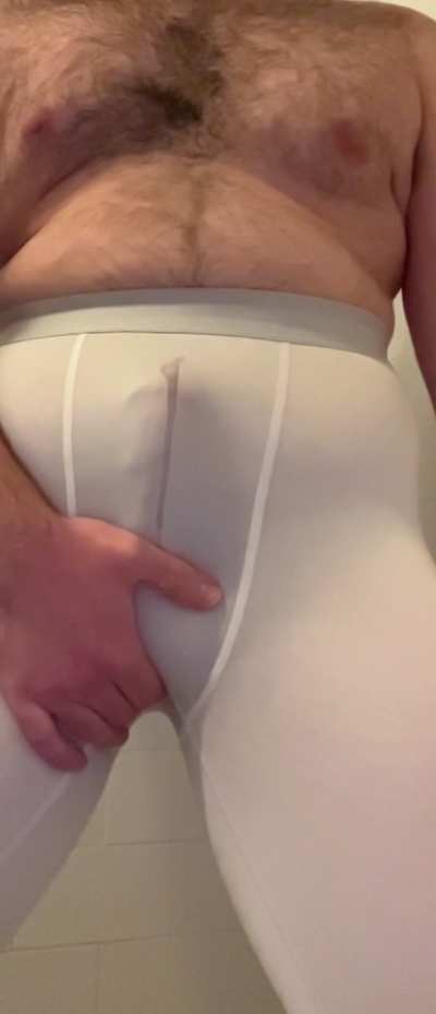 Making myself explode in white spandex...