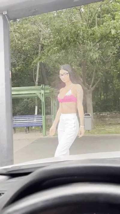 Flashing in the parking lot