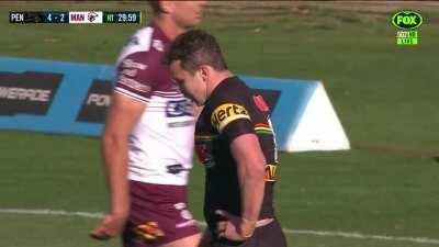 Dylan Edwards, Brian To'o, and Matt Burton combine to score a wonderful try from a kick return