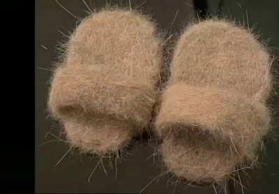 Slippers that made from his hair lol