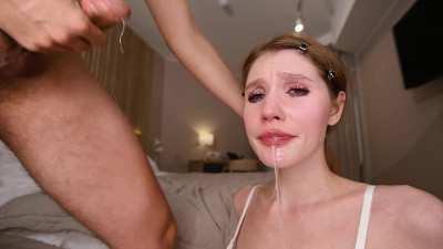 She gives a hard fuck deep down her throat.