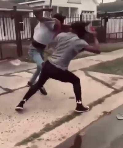 Man threw him so hard he got a haircut