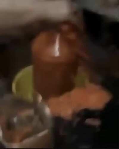 Just going to open some fermented sauce over the sink here