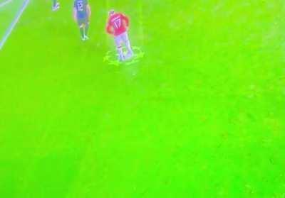 Garnacho destroying the penalty spot before Onanas save