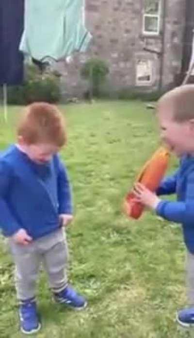 That's the laugh when your buddy gets you. That sync is everything. I haven't had that laugh in years.