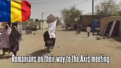 Romanians on their way to the Axis meeting