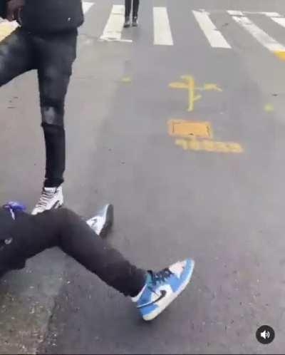 Kid screaming “Oww”😂 getting jumped in Co op city