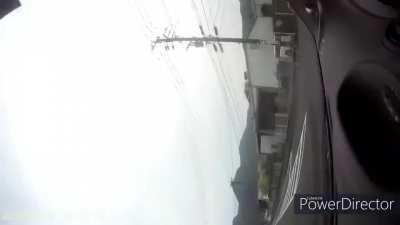 Idiot not paying attention to car stopping for pedestrian