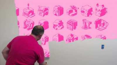 I painted my wall with green screen paint, while using it as a green screen