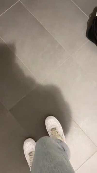 Leaving wet and sweaty sock prints at the office 🥵🤫