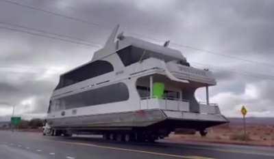 Houseboat hits powerline