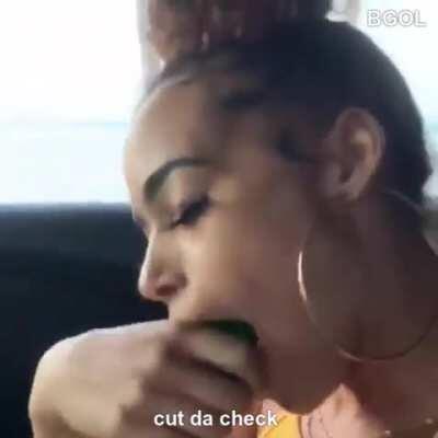 She really likes cucumbers