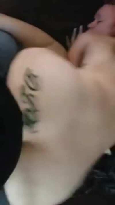 Ginger Pawg tossing her tatted cheeks around with force