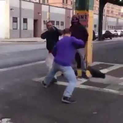 Jeez, man was just stand there minding his own business…