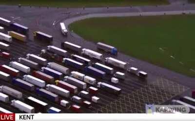 The new Lorry park in Dover.