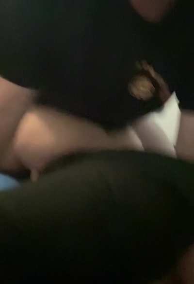 Pounding her into the bed until she moans and cums