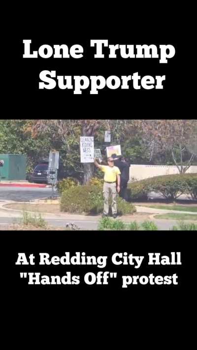 Lone Trump Supporter attends a local 50501 protest.