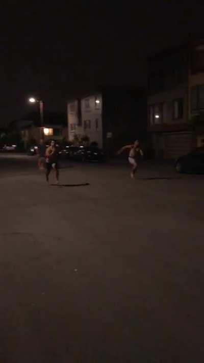 WCGW Two best friends having a friendly race in their underwear