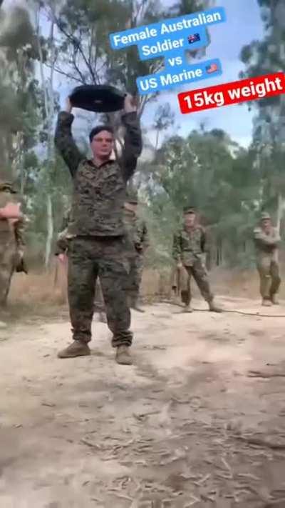 Female Australian Soldier vs US Marine