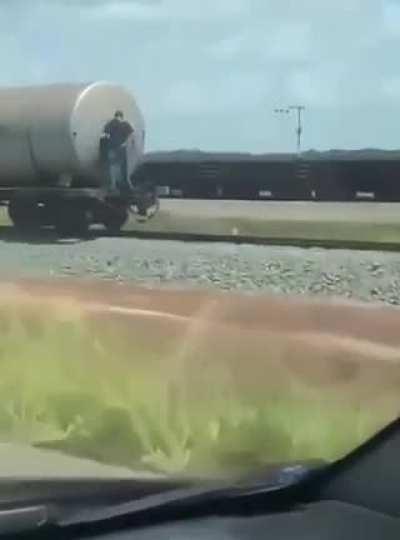 Guy impregnates train