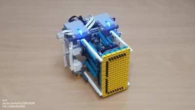 Mechanical fourteen-segment display made out of Lego