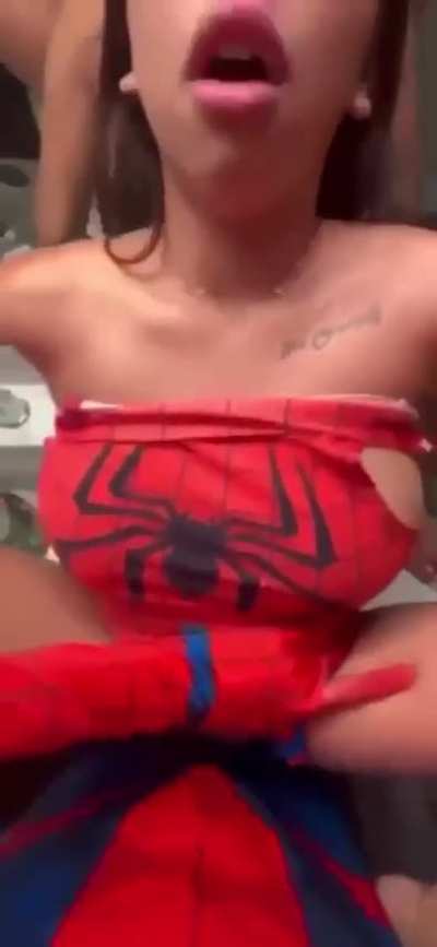 Spiderwoman saving the day