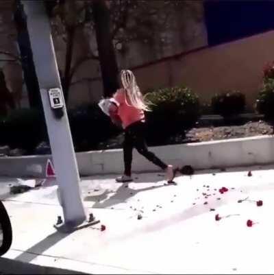 Stealing Roses infront of Inglewood Cemetery