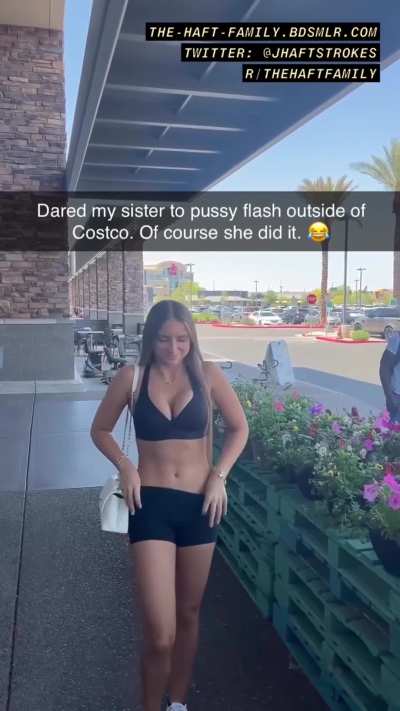 Sister takes on dare from brother