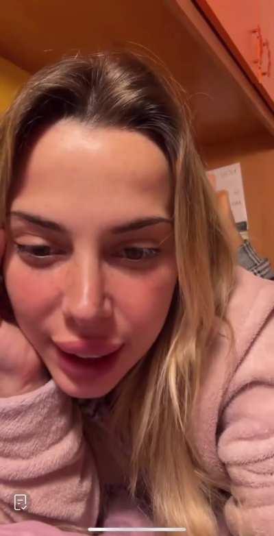 Italian hottie showing tongue and soles 