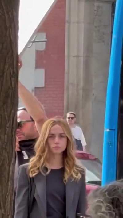Ana on the set of "Safe Houses" in Madrid, Spain