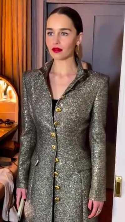 BTS video of Emilia all ready for her weekly shop