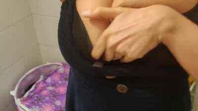 Bathroom selfie at a party. Wish there was someone groping me [F]