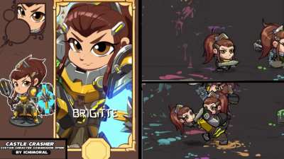 Castle Crashers Custom Character Commission i had the chance to draw! Brigitte from Overwatch!