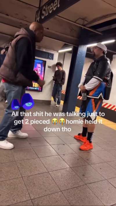 Stop talking shit to ppl if you can't fight. Unc had to teach him a lesson