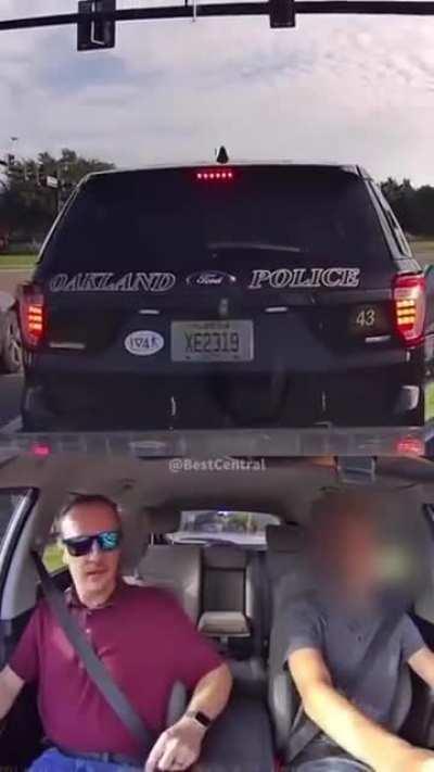 Dad teaching his son how to drive