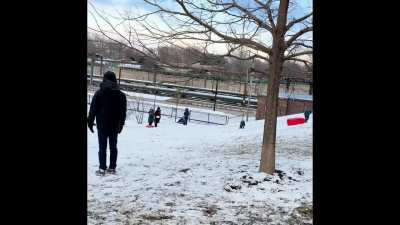 When city kids go sledding