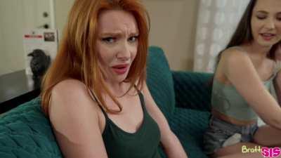 Simon Says With Redhead Stepsis And Her Lesbian Girlfriend