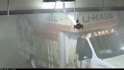 Getting a uhaul in a parking garage