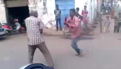 To fight while being drunk