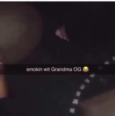 Grandma keep dropping the blunt