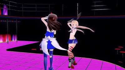 Shimakaze, Sora & Girls - Sweet Devil [MMD R15]